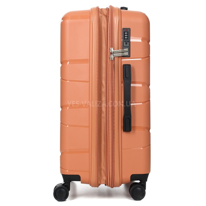 Чемодан средний М полипропилен оранж 65х44х28+5/77л/3.4кг/Worldline289, фото 8