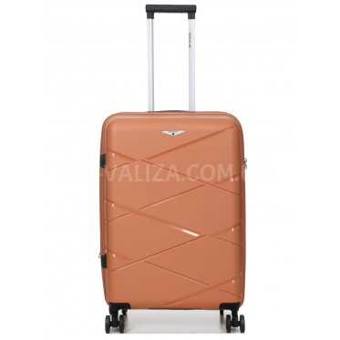 Валіза середня М поліпропілен оранж 65х44х28+5/77л/3.4кг/Worldline 289