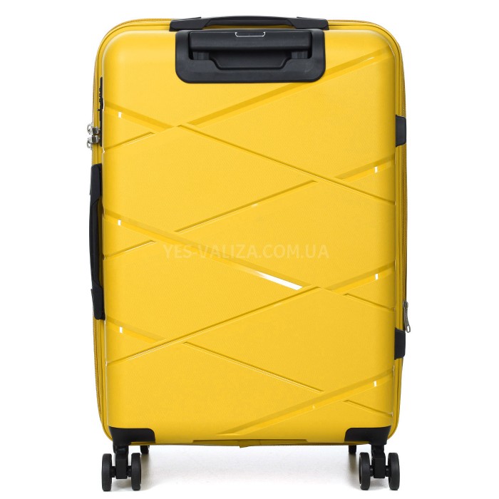 Валіза середня М поліпропілен жовта 65х44х28+5/77л/3.4кг/Worldline 289, фото 3