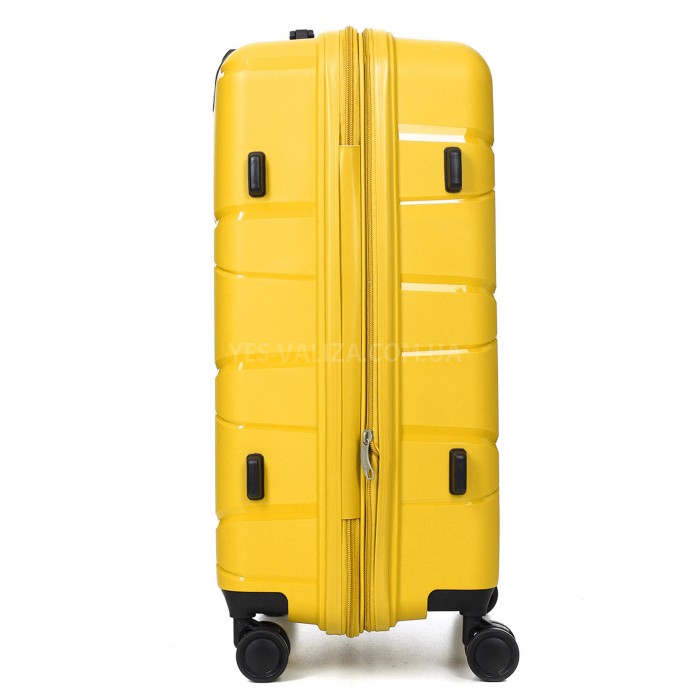 Чемодан средний М полипропилен жёлтый 65х44х28+5/77л/3.4кгWorldline289, фото 6