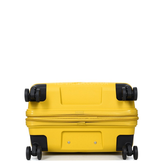 Чемодан средний М полипропилен жёлтый 65х44х28+5/77л/3.4кгWorldline289, фото 7