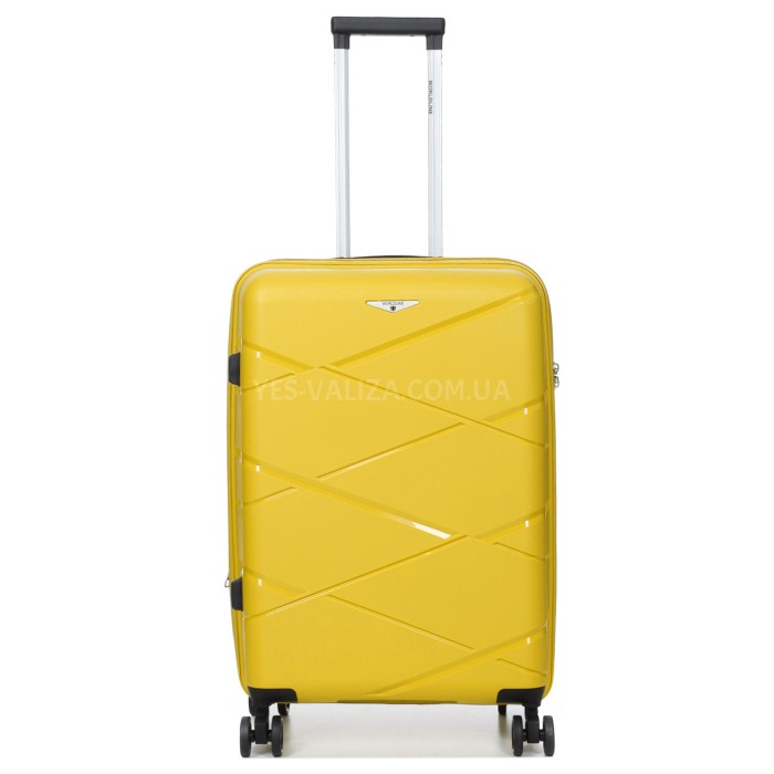Валіза середня М поліпропілен жовта 65х44х28+5/77л/3.4кг/Worldline 289, фото 2