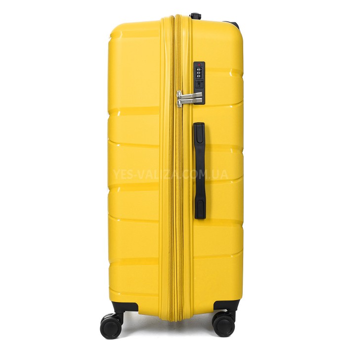 Валіза велика L поліпропілен жовта 75х50х31+5/115л/4.4кг/Worldline 289, фото 10