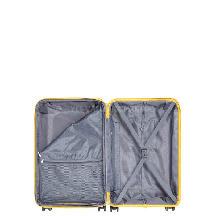 Валіза велика L поліпропілен жовта 75х50х31+5/115л/4.4кг/Worldline 289, фото 11