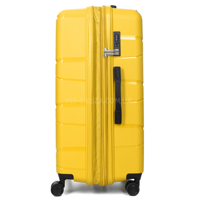 Валіза велика L поліпропілен жовта 75х50х31+5/115л/4.4кг/Worldline 289, фото 9