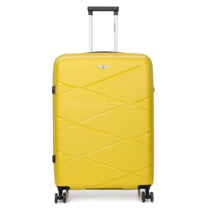 Валіза велика L поліпропілен жовта 75х50х31+5/115л/4.4кг/Worldline 289, фото 2