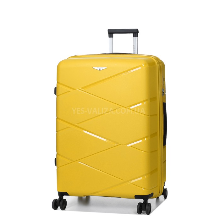 Чемодан большой L полипропилен жёлтый75х50х31+5/115л/4.4кгWorldline289, фото 1