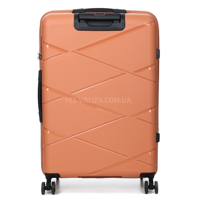 Валіза велика L поліпропілен оранж 75х50х31+5/115л/4.4кг/Worldline 289, фото 3