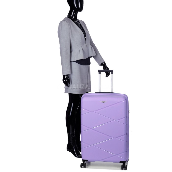 Валіза велика L поліпропілен бузок 75х50х31+5/115л/4.4кг/Worldline 289, фото 12