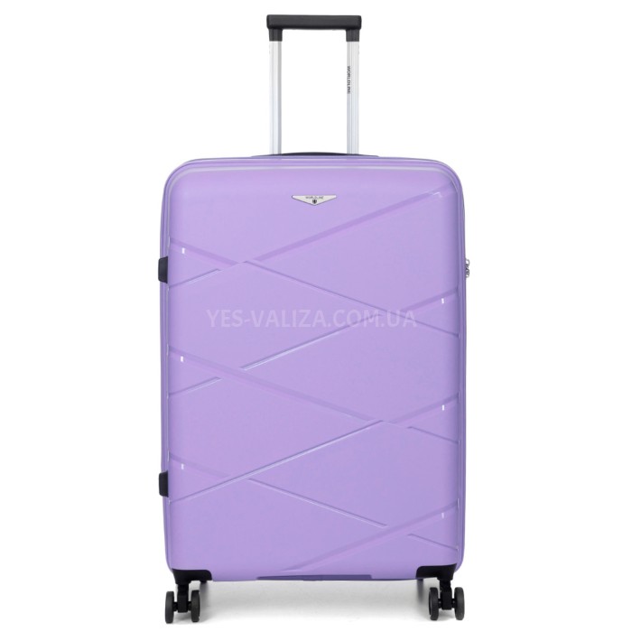 Валіза велика L поліпропілен бузок 75х50х31+5/115л/4.4кг/Worldline 289, фото 3