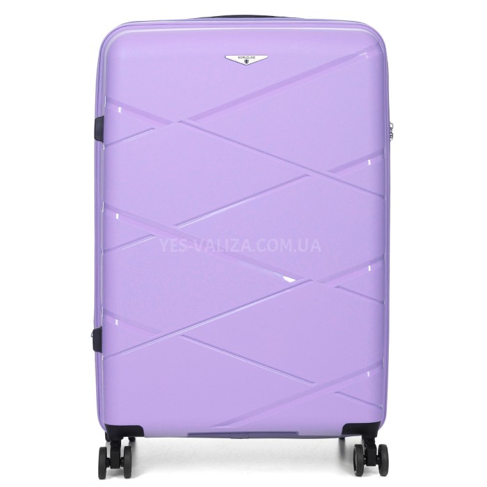 Валіза велика L поліпропілен бузок 75х50х31+5/115л/4.4кг/Worldline 289, фото 2