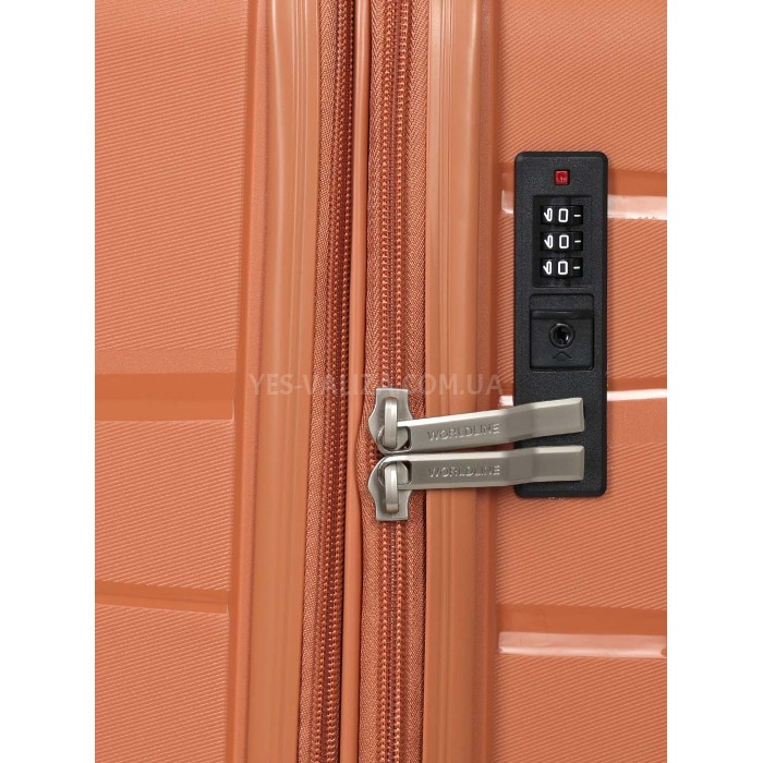 Набор чемоданов Франция (L M S-3шт) полипропилен оранж/Worldline 289, фото 11