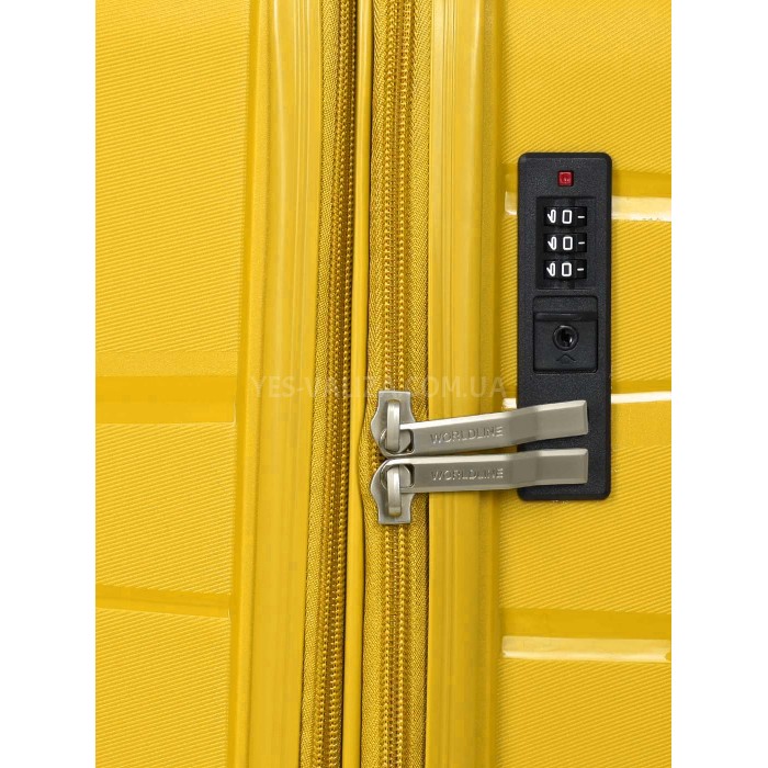 Набор чемоданов Франция (L M S-3шт) полипропилен жёлтый/Worldline 289, фото 10
