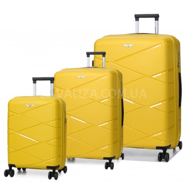 Набір валіз Франція (L M S-3шт) поліпропілен жовта Worldline 289