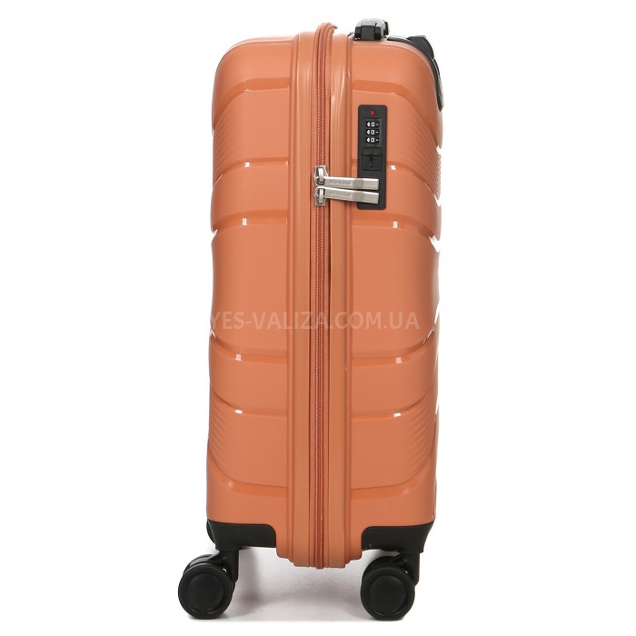 Валіза мала S поліпропілен оранж 54x38x22см/40л/2.6кг/Worldline 288, фото 4
