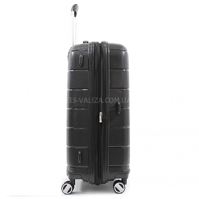 Валіза середня M поліпропілен чорна 67х46х26см/70л/3.5кг/Airtex 232, фото 4