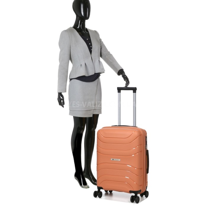 Чемодан средний М полипропилен оранж 65х43х25/63л/3.1кг/Worldline 288, фото 14