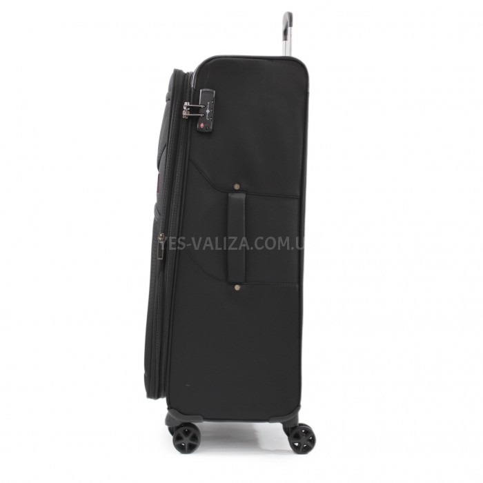 Чемодан большой L ткань чёрный 77х48х31(+5)см/112л/3.8кг/Snowbal 21505, фото 4