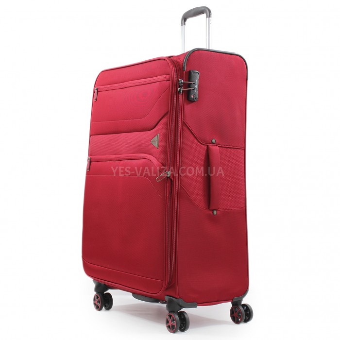 Валіза велика L тканина червона 77х48х31+5см/112л/3.8кг/Snowbal 21505, фото 2