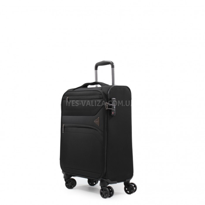 Набір валіз Франція (L M S+BC-4шт) тканина чорний/Snowball 21505, фото 4