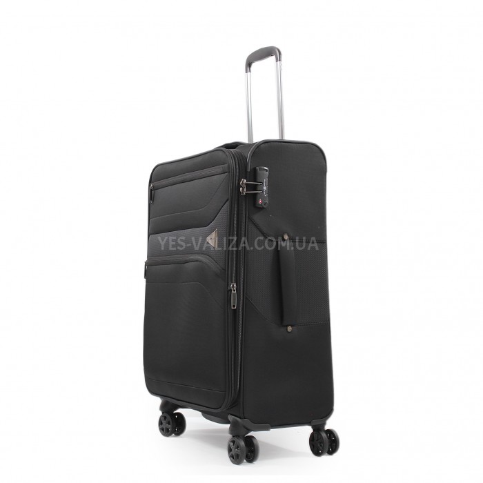 Набір валіз Франція (L M S+BC-4шт) тканина чорний/Snowball 21505, фото 3