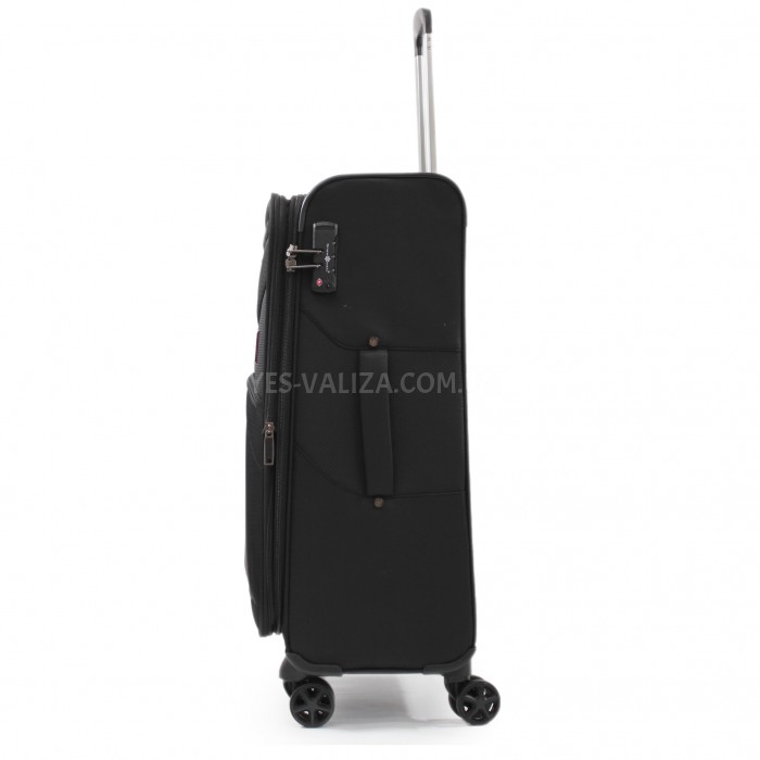 Набір валіз Франція (L M S+BC-4шт) тканина чорний/Snowball 21505, фото 6