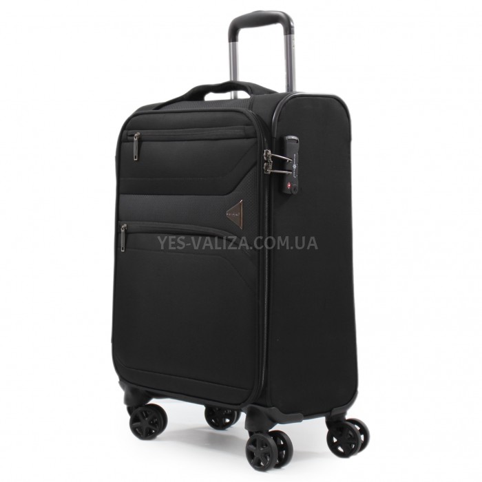 Валіза ручна поклажа S тканина чорний 55х37х20/35л/2.7кг/Snowbal 21505, фото 3