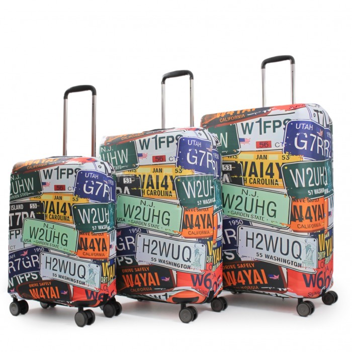 Чехол для чемодана Польша средний М ткань (дайвинг) номера/Fly 221-24, фото 7