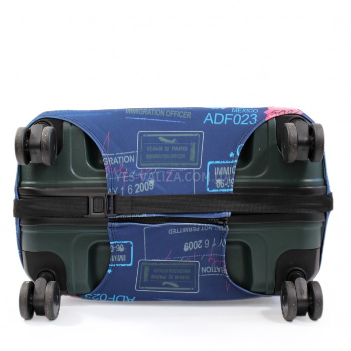 Чехол для чемодана Польша средний М ткань (дайвинг) штампы/Fly 841-24, фото 6