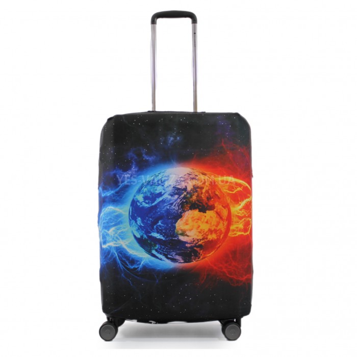 Чохол для валізи Польща середній М (дайвінг) планета/Fly 181-24, фото 1