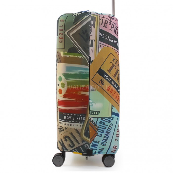 Чехол для чемодана Польша средний М ткань (дайвинг) билеты/Fly 451-24, фото 4