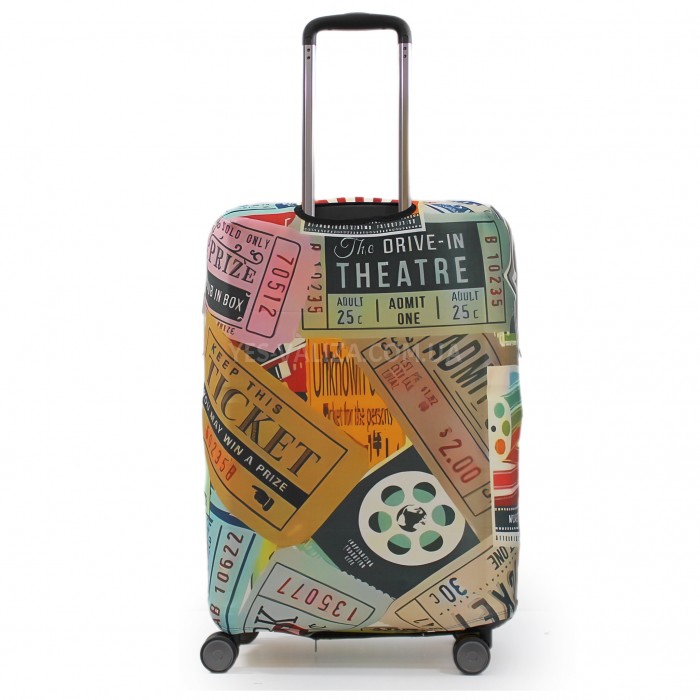 Чехол для чемодана Польша средний М ткань (дайвинг) билеты/Fly 451-24, фото 3