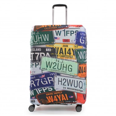 Чохол для валізи Польща великий L тканина (дайвінг) номера/Fly 221-28