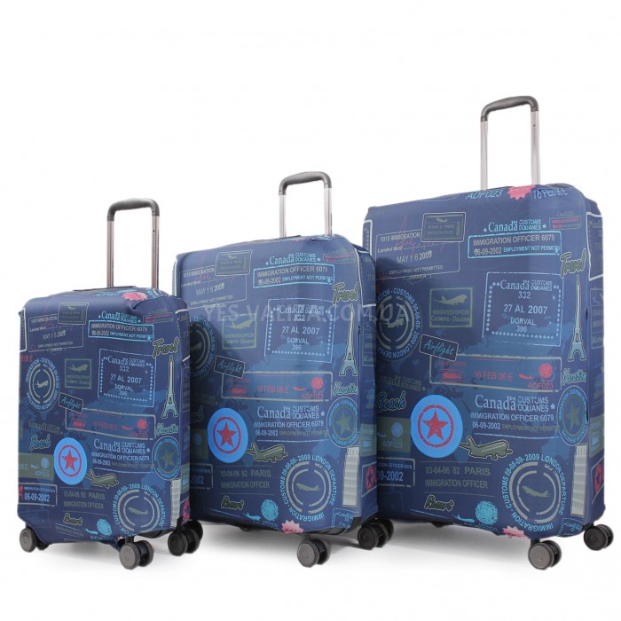 Чехол для чемодана Польша большой L ткань (дайвинг) штампы/Fly 841-28, фото 7