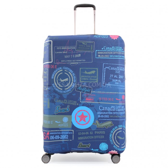 Чехол для чемодана Польша большой L ткань (дайвинг) штампы/Fly 841-28, фото 1