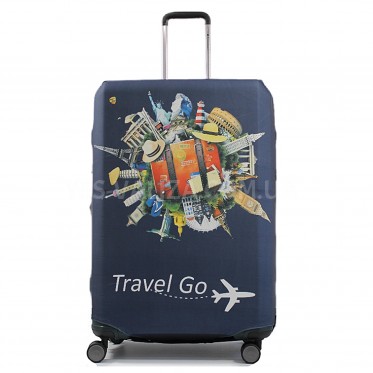 Чехол для чемодана большой L ткань (дайвинг) архитектура/Fly 472-28