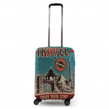 Чехол для чемодана малый S ткань (дайвинг) приключение/Fly 471-20