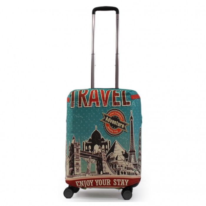 Чехол для чемодана большой L ткань (дайвинг) приключение/Fly 471-28, фото 4