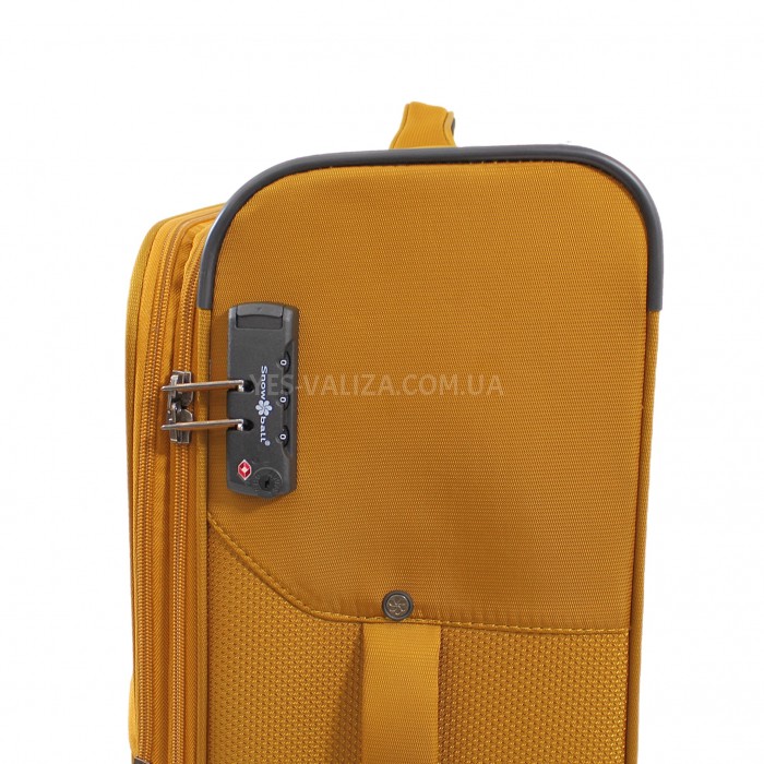 Валіза велика L тканина жовта 77х48х31(+5)см/112л/3.8кг/Snowbal 21505, фото 8