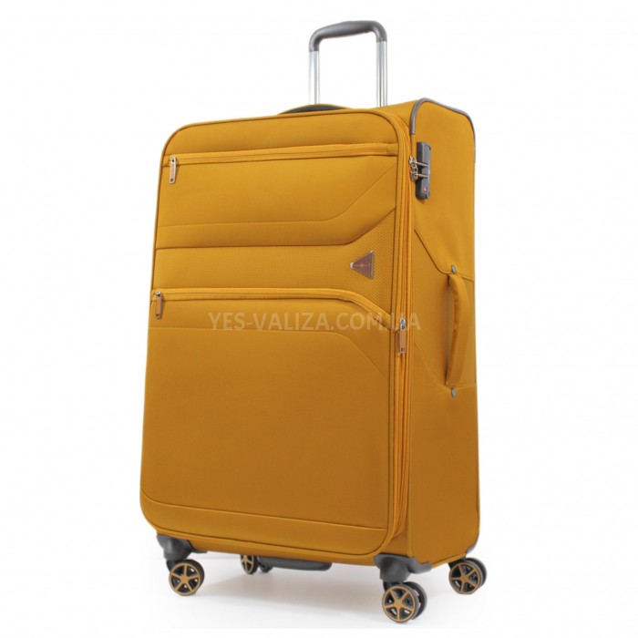 Чемодан большой L ткань жёлтый 77х48х31(+5)см/112л/3.8кг/Snowbal 21505, фото 1