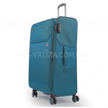 Валіза велика L тканина бірюза 77х48х31(+5)см/112л/3.8кг/Snowbal 21505