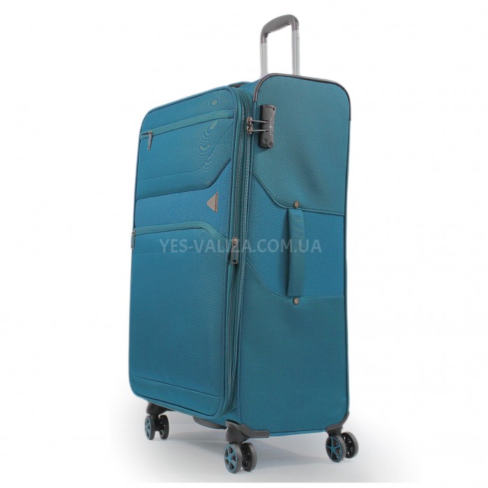 Чемодан большой L ткань бирюза 77х48х31(+5)см/112л/3.8кг/Snowbal 21505, фото 1