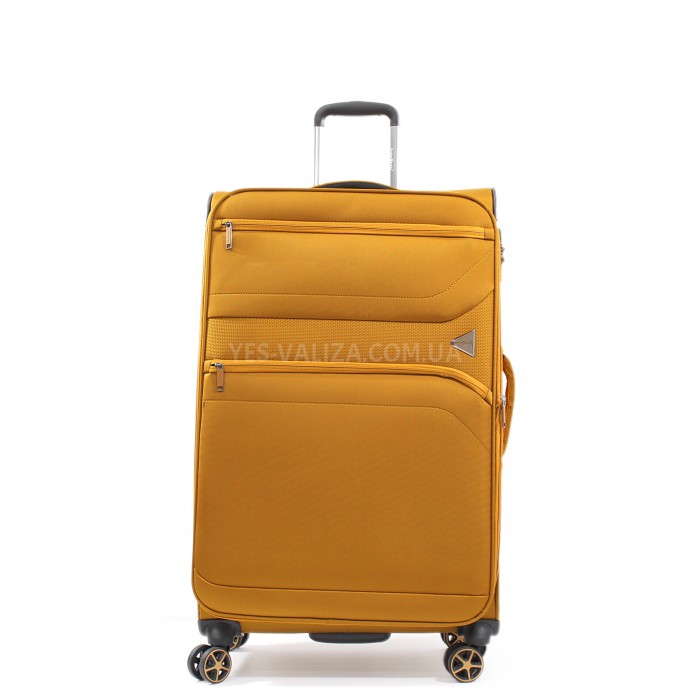 Набір валіз Франція (L M S+BC-4шт) тканина жовтий/Snowball 21505, фото 3