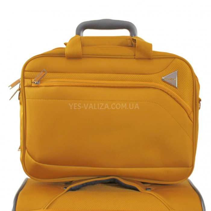 Набір валіз Франція (L M S+BC-4шт) тканина жовтий/Snowball 21505, фото 5