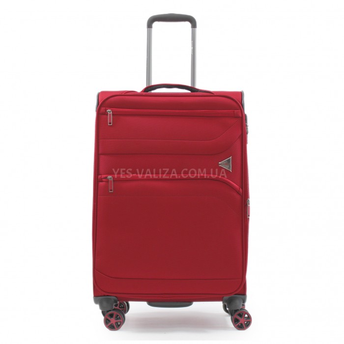 Набір валіз Франція (L M S+BC-4шт) тканина червоний/Snowball 21505, фото 3
