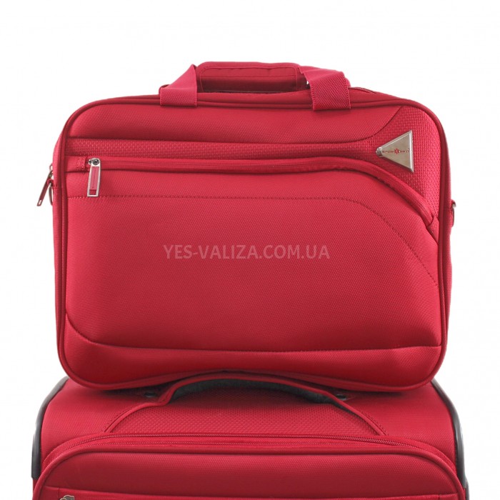 Набір валіз Франція (L M S+BC-4шт) тканина червоний/Snowball 21505, фото 5