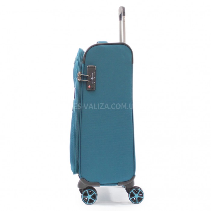 Набор чемоданов Франция (L M S+BC-4шт) ткань бирюза/Snowball 21505, фото 7