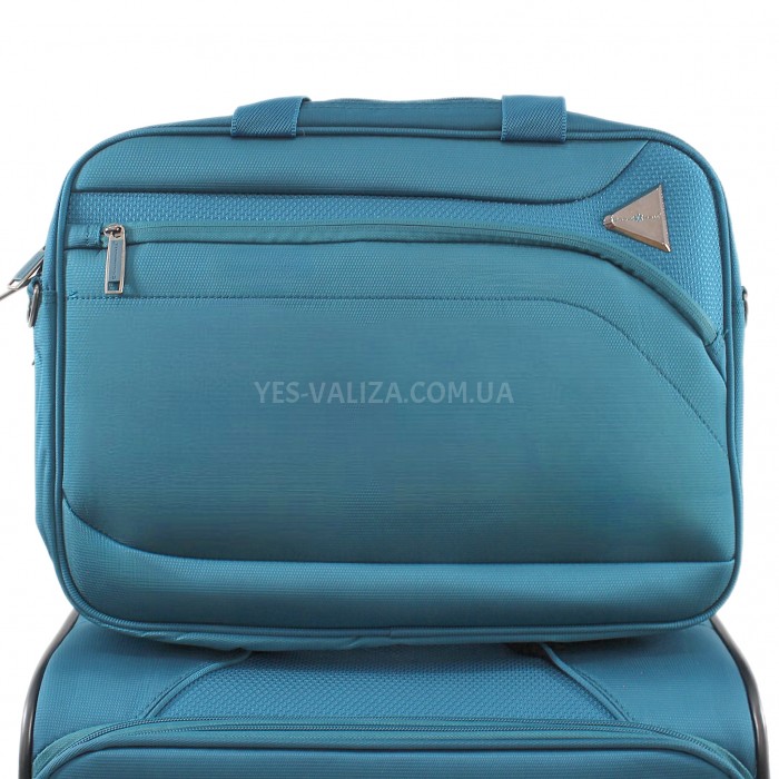 Набір валіз Франція (L M S+BC-4шт) тканина бірюза/Snowball 21505, фото 5