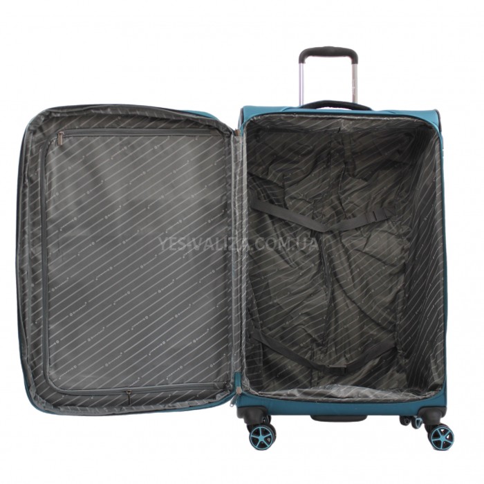 Набір валіз Франція (L M S+BC-4шт) тканина бірюза/Snowball 21505, фото 10