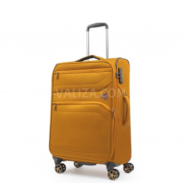 Валіза середня M тканина жовта 67х44х25(+5)см/78л/3.1кг/Snowball 21505